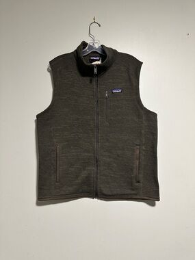 Patagonia Olive Green Fleece Vest - Zip Front